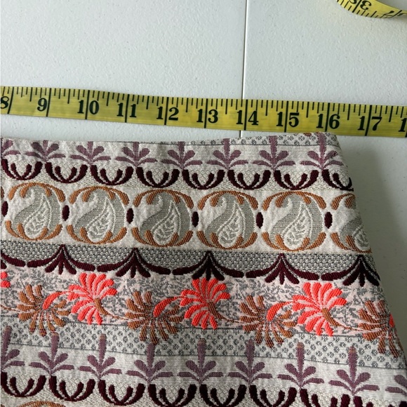 Loft A-Line Skirt Mosaic Gold Jacquard Brocade Metallic Size 10 Artsy Side Zip - Picture 9 of 10